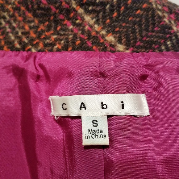 cAbi Cinch It Up Brown Plaid Tweed Vest Size Small - Picture 6 of 8